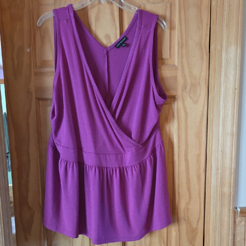 Lane Bryant Purple Sleeveless Wrap Blouse